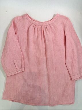 Boden Soft Pink linen Gathered Neck Blouse